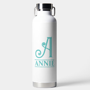 Botella De Agua Monograma Teal