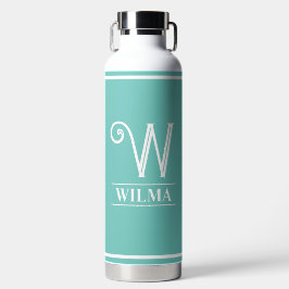 Botella De Agua Monograma Teal