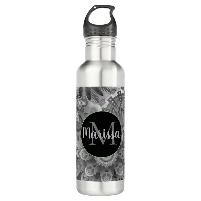 Botella De Agua Monograma Trippy Mandalas (Anverso)