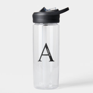 Botella De Agua Monograma y nombre personalizados