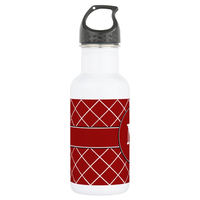 Botella De Agua Monogramado de diamante rojo (Anverso)
