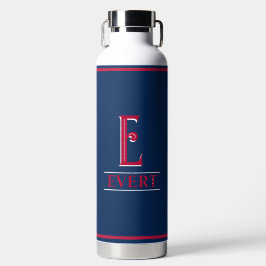 Botella De Agua Monogramado rojo y azul