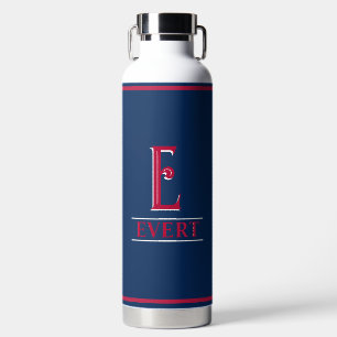 Botella De Agua Monogramado rojo y azul