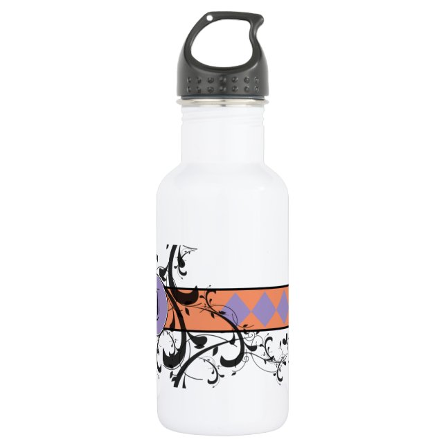 Botella De Agua Monogramado Victoriano Flourish (Anverso)