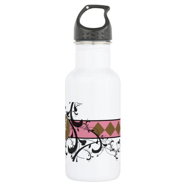 Botella De Agua Monogramado Victoriano Flourish (Anverso)