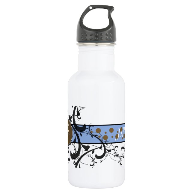 Botella De Agua Monogramado Victoriano Flourish (Anverso)