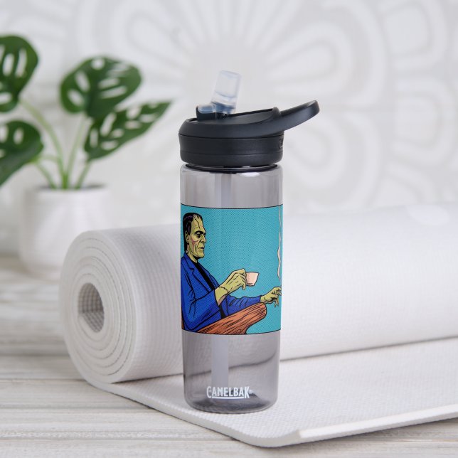 Botella De Agua Monstruo de Frankenstein del Pop Art bebiendo té e (Yoga (girado))