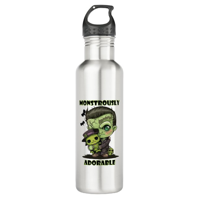 Botella De Agua Monstruo de Frankenstein lindo con peluche (Anverso)