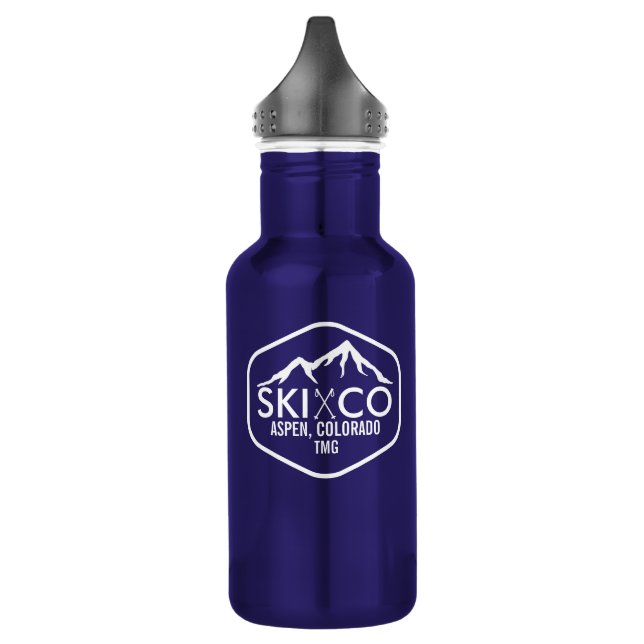 Botella De Agua Montaña Aspen Colorado del esquí del vintage con (Izquierda)