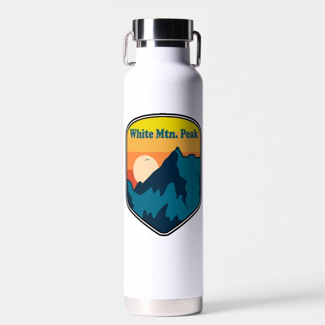 Botella De Agua Montaña Blanca Pico Amanecer de California (Delantero)