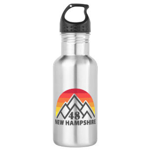 Botella De Agua Montaña Retro New Hampshire 48