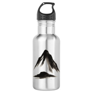 Botella De Agua Montaña tranquila - Paisaje de pincel de tinta sob