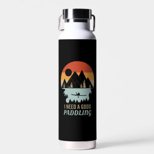 Botella De Agua Montañas de Kayaking Retro 