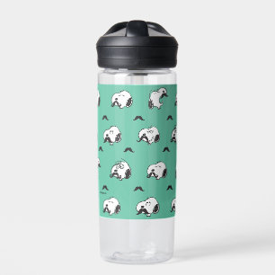 Botella De Agua Montañas de Snoopy y Patrón Verde azulado