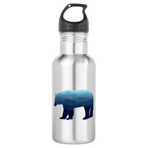 Botella De Agua Montañas del bosque azul del oso