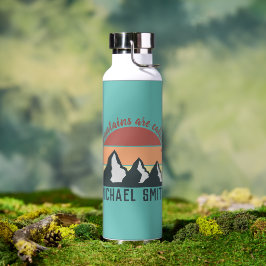 Botella De Agua Montañas pastel vintage están llamando monograma c