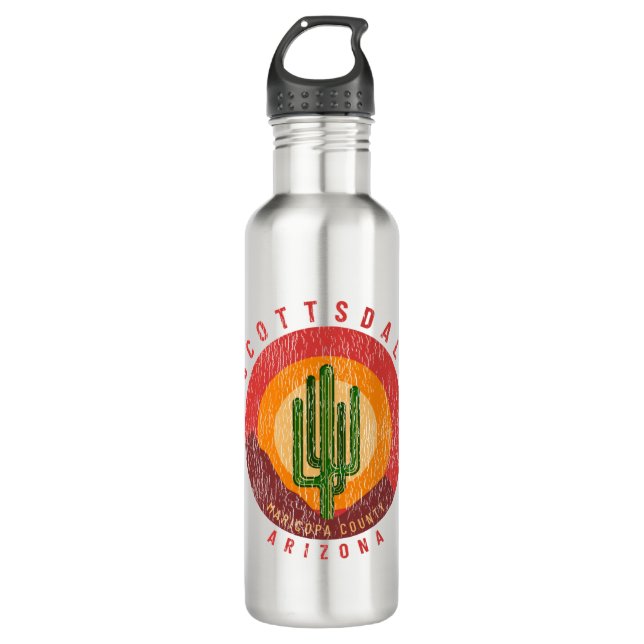 Botella De Agua Montañas Scottsdale Arizona Cactus (Anverso)