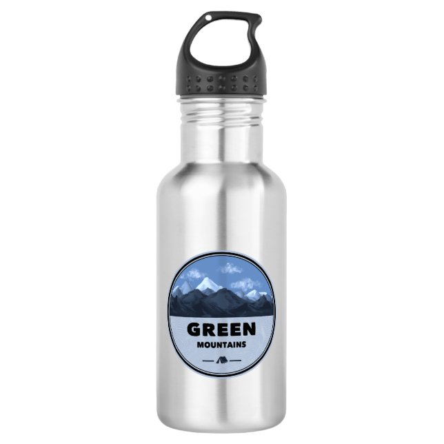 Botella De Agua Montañas verdes Vermont Camping (Anverso)