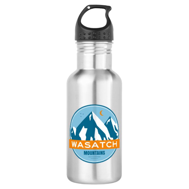 Botella De Agua Montañas Wasatch Utah (Anverso)