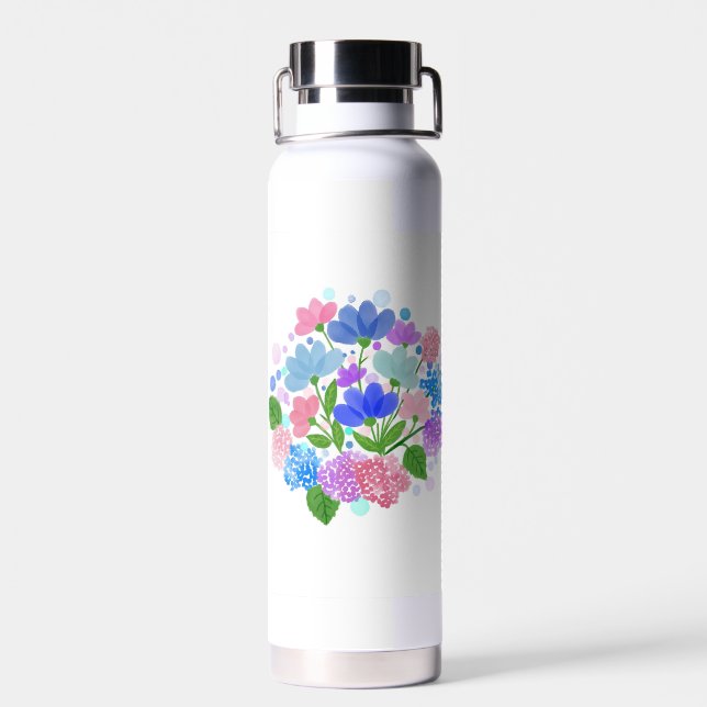 Botella De Agua Montura floral de acuarela de primavera (Atrás)