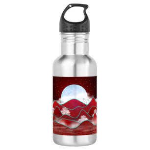 Botella De Agua Moonrise Roja