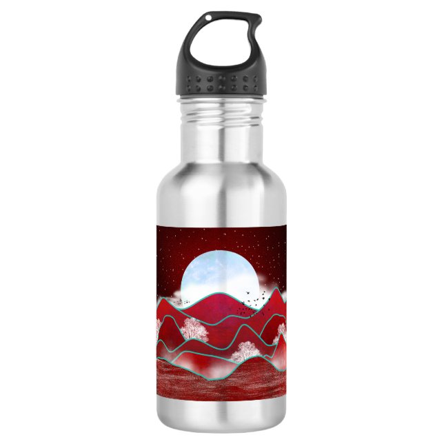 Botella De Agua Moonrise Roja (Anverso)