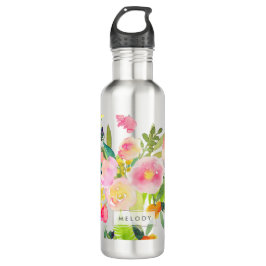 Botella De Agua Moqueta de agua floral PixDezines/primavera