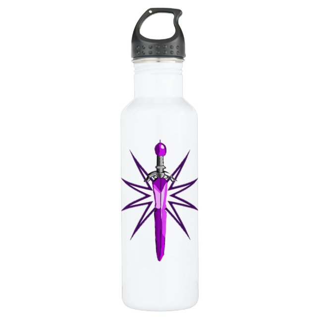 Botella de agua morada Cool Sword para niños  (Anverso)