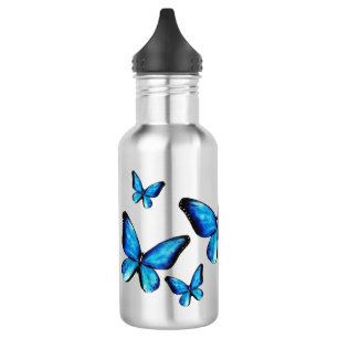 Botella De Agua Morfo azul mariposa acuática acuática Agua Botella