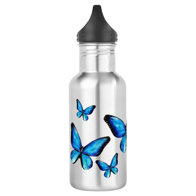 Botella De Agua Morfo azul mariposa acuática acuática Agua Botella (Izquierda)