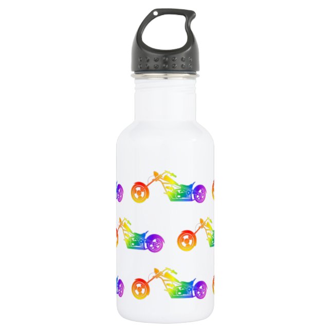 Botella De Agua Mortocicleta arco iris (Anverso)