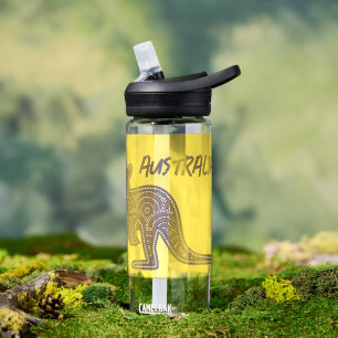 Botella De Agua Mosaico aborigen canguro