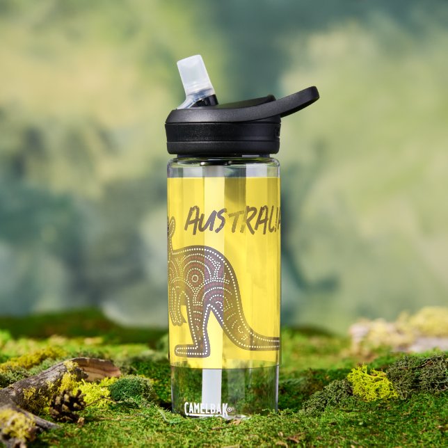 Botella De Agua Mosaico aborigen canguro (Exterior)