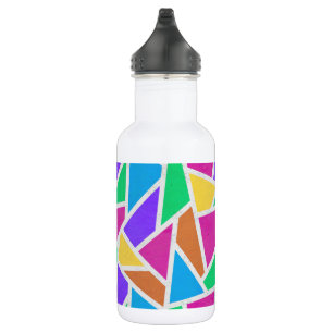 Botella De Agua Mosaico de colores vivos del arcoiris