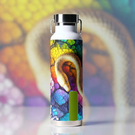Botella De Agua Mosaico de Serpiente Dorada