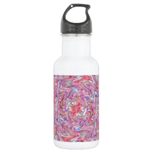 Botella De Agua Mosaico de tallo rosa y morado