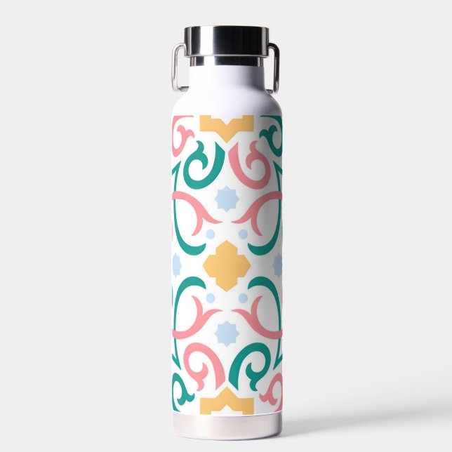 Botella De Agua Mosaico/pastel/primavera (Delantero)