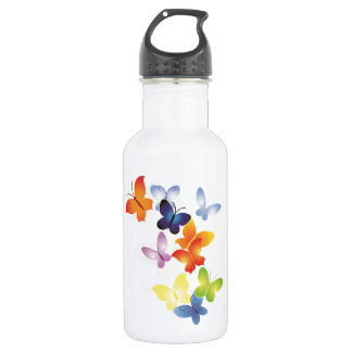 Botella De Agua Moscas de mantequilla coloridas