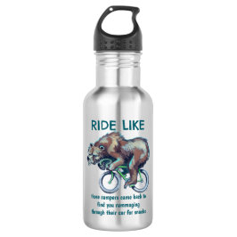 Botella De Agua Motivación de ciclismo de oso