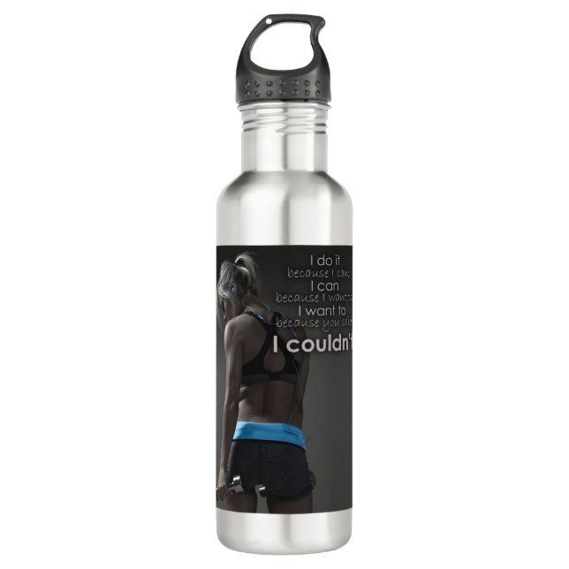 Botella De Agua Motivación de Fitness y Bodybuilding (Anverso)