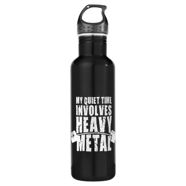 Botella De Agua Motivación de "levantamiento de peso" - Pesado Met (Anverso)