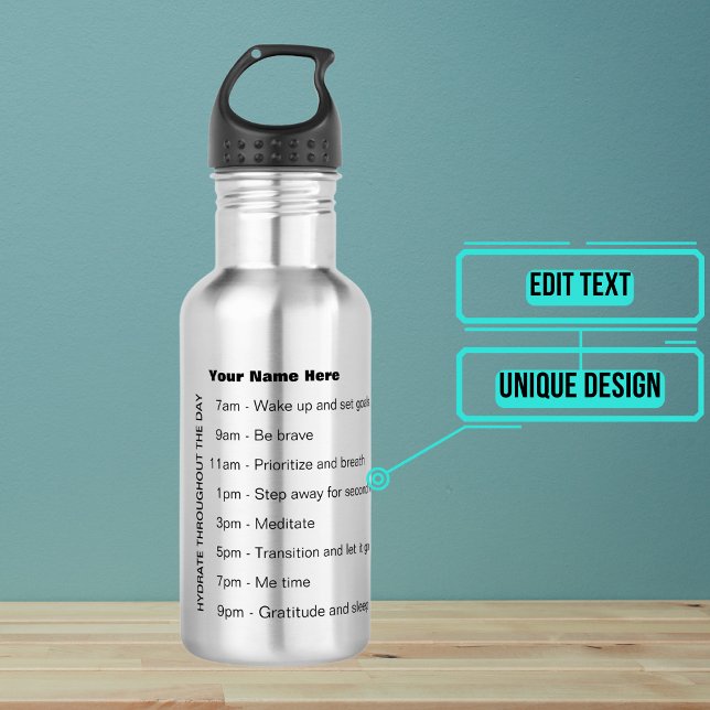 Botella de agua motivadora (We all have different things that motivate use, so edit as needed to uniquely motivate yourself.)