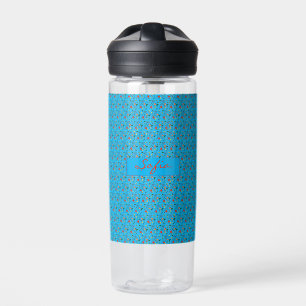 Botella De Agua Moto turguesa flor picor