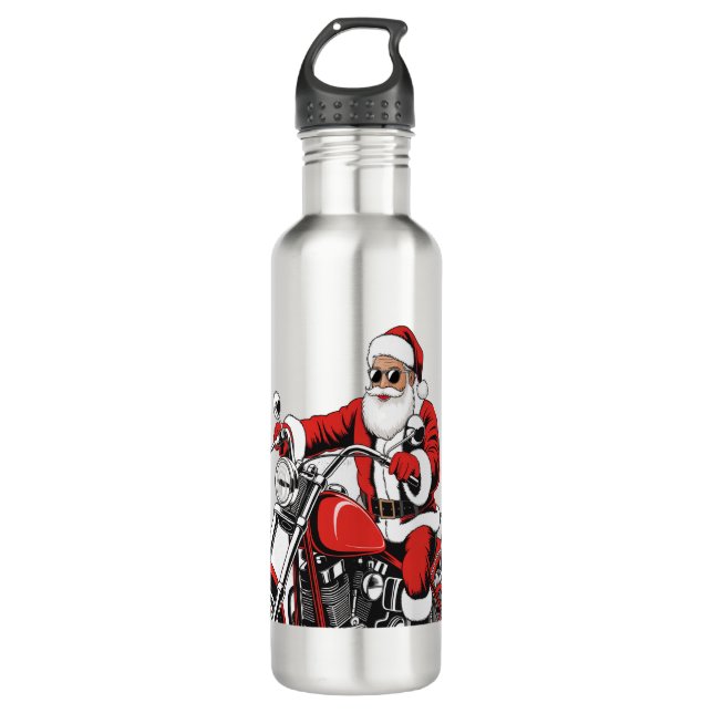 Botella De Agua Motocicleta de Santa Riding (Anverso)