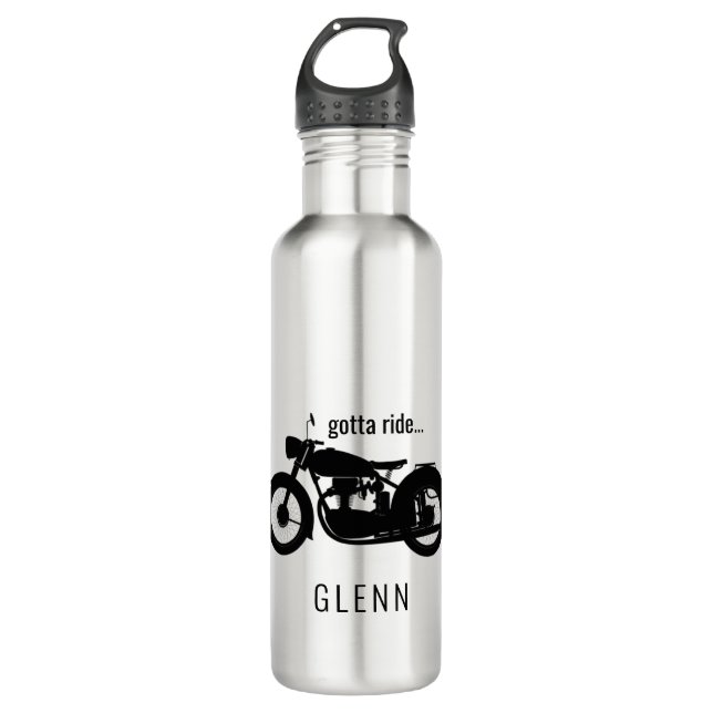 Botella De Agua Motocicleta Gotta monta Nombre personalizado (Anverso)