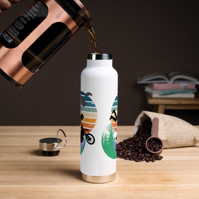 Botella De Agua Motocicleta, paracaídas y al aire libre (Café)