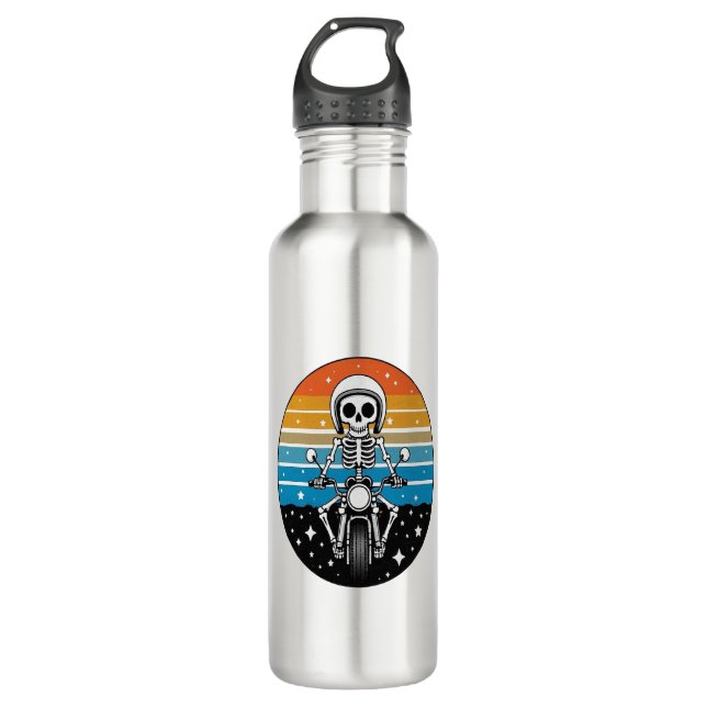 Botella De Agua Motocicleta Skeleton Riding (Anverso)