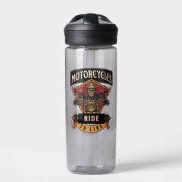Botella De Agua Motocicletas Skull Ride Para Vivir
