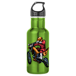 Botella De Agua Motocrós verde de neón