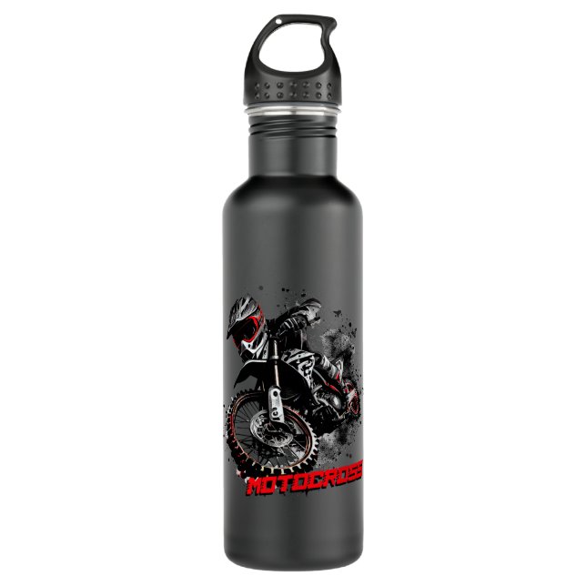 Botella De Agua Motocross Dirt Bike Rider 2Dirt Biking 2Hombres Mu (Anverso)